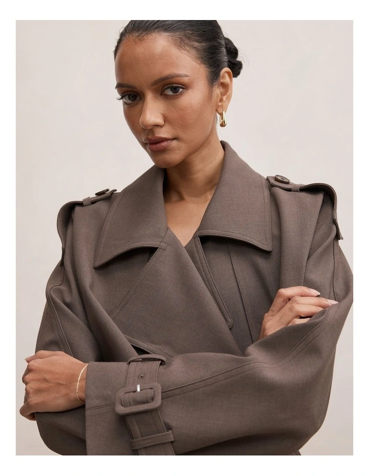 Maya Trench Coat in Brown image 4
