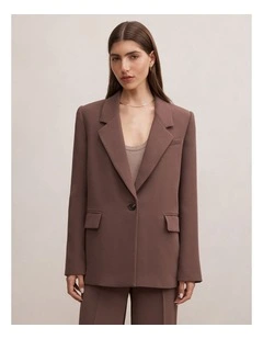 Demi Single Breasted Blazer in Brown