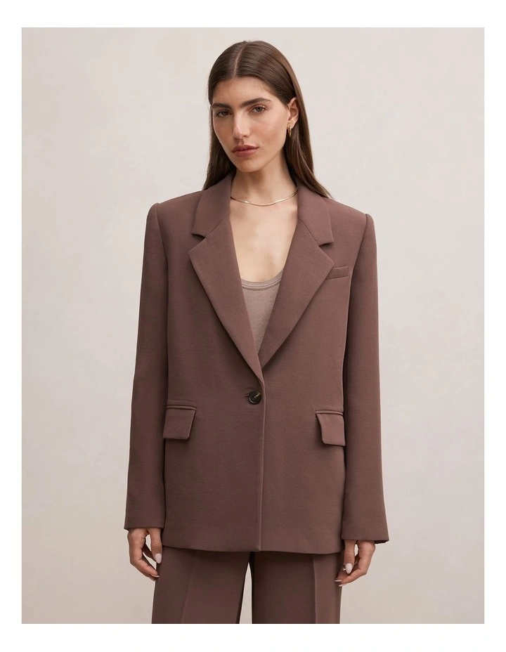 Demi Single Breasted Blazer in Brown image 1