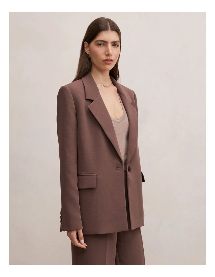 Demi Single Breasted Blazer in Brown image 3