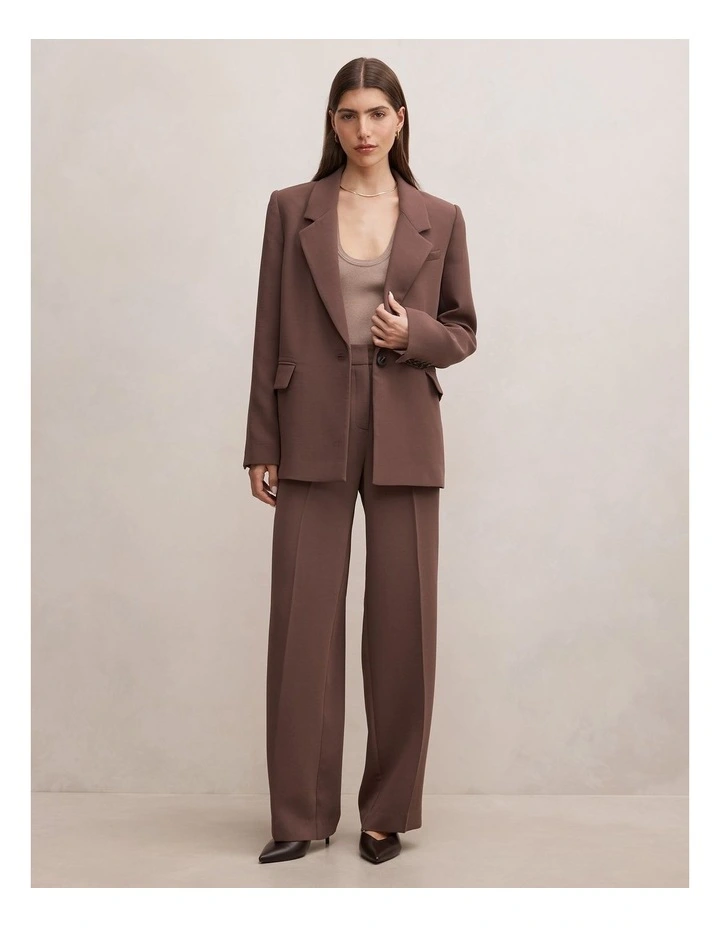 Demi Single Breasted Blazer in Brown image 5