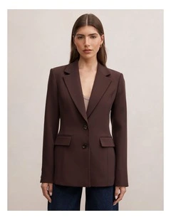 Lee Nipped Waist Blazer in Brown