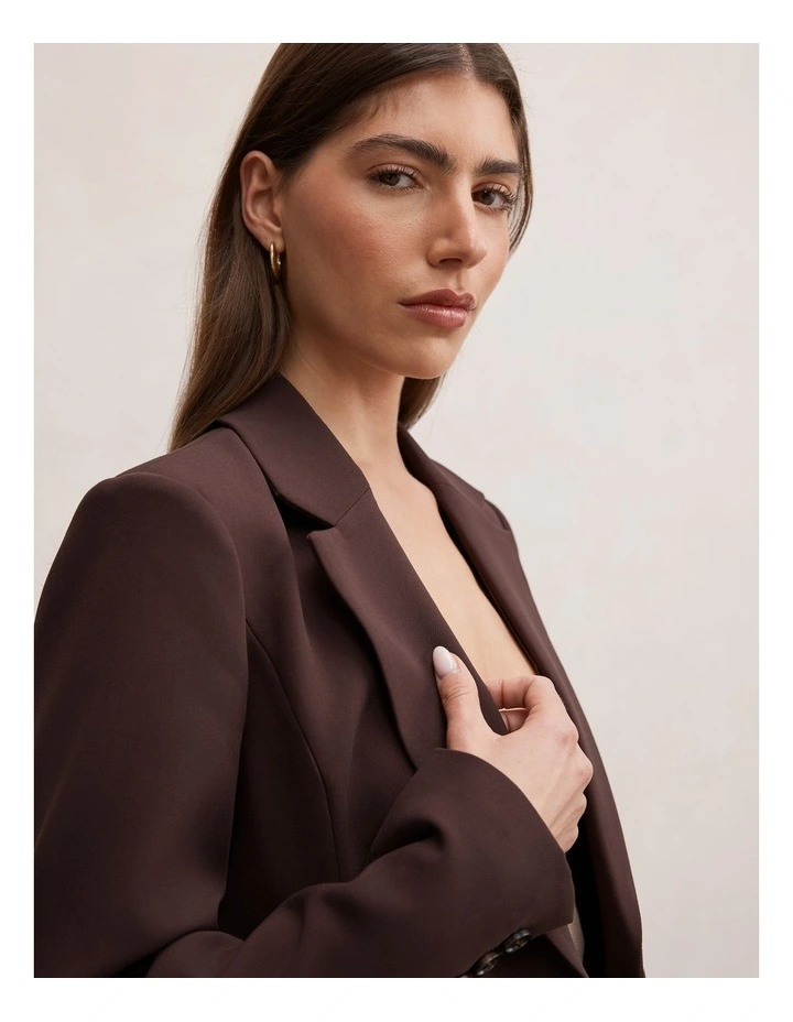 Lee Nipped Waist Blazer in Brown image 4
