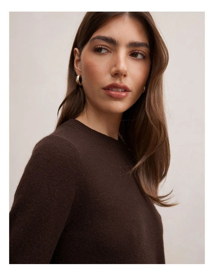 Kiara Merino Blend Sweater in Brown image 4