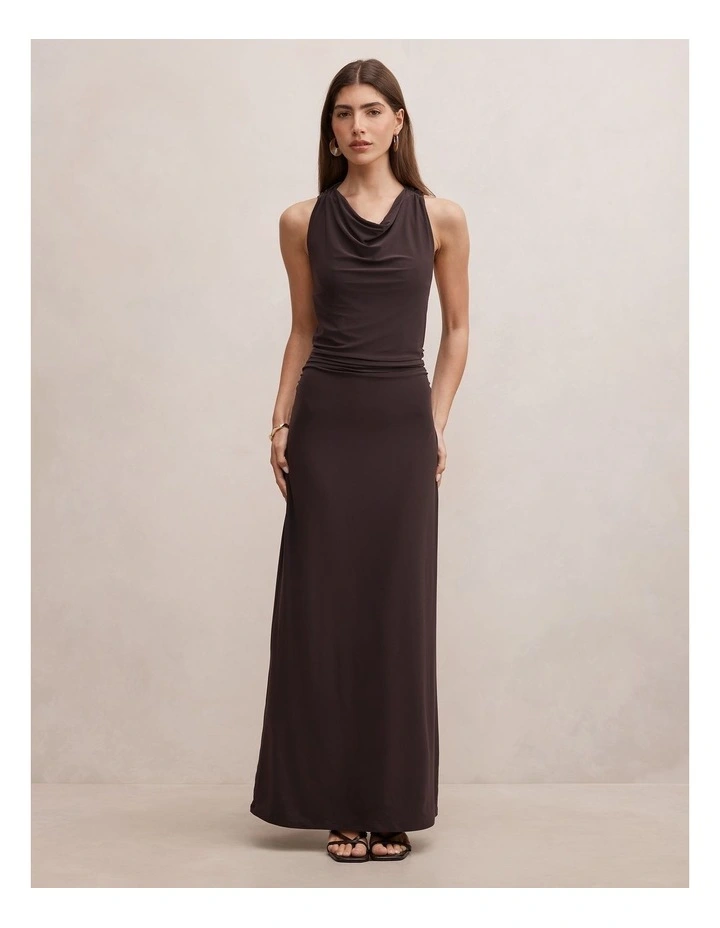 Jae Bubble Back Hardware Maxi Dress in Brown image 1