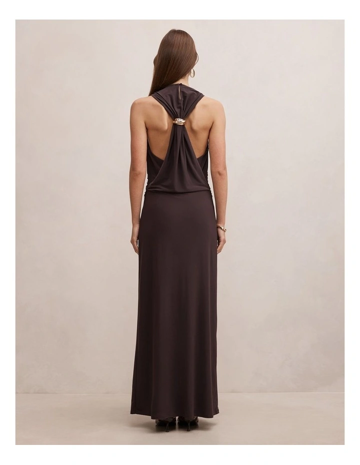 Jae Bubble Back Hardware Maxi Dress in Brown image 2