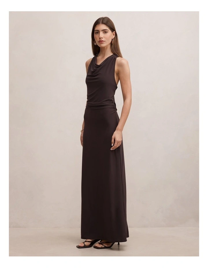 Jae Bubble Back Hardware Maxi Dress in Brown image 3