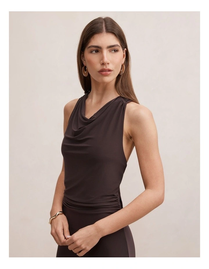 Jae Bubble Back Hardware Maxi Dress in Brown image 4