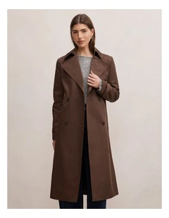 Irene Trench Coat in Brown