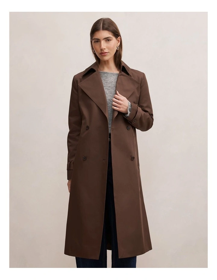 Irene Trench Coat in Brown image 1