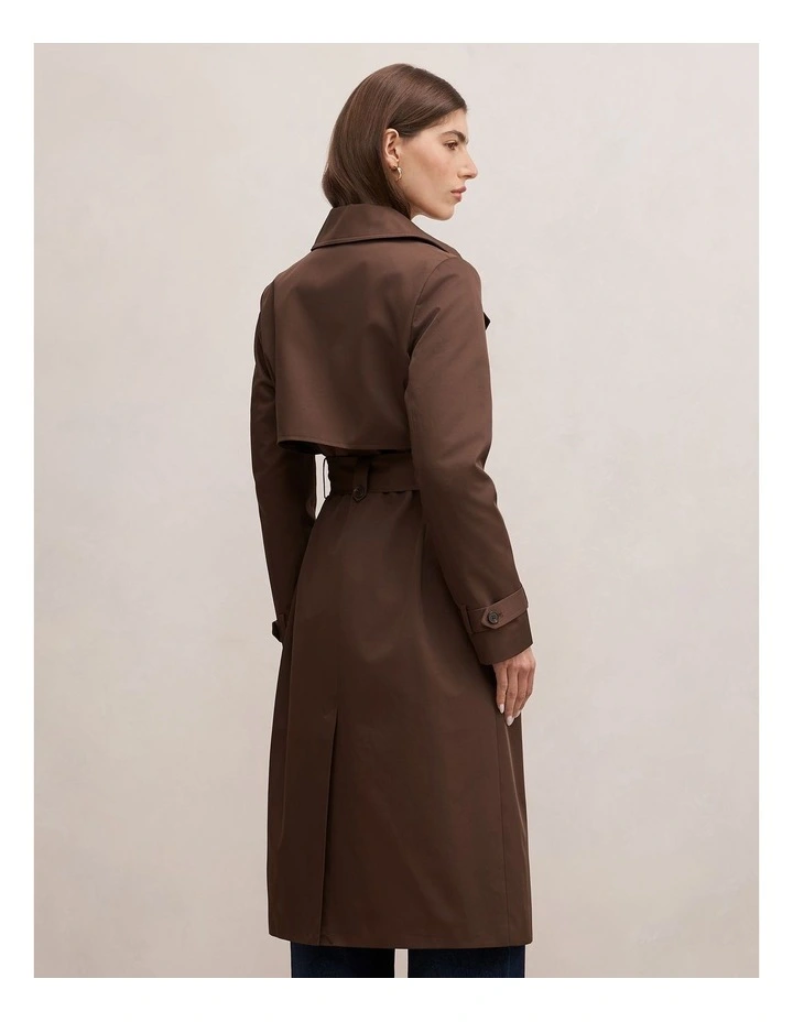 Irene Trench Coat in Brown image 2