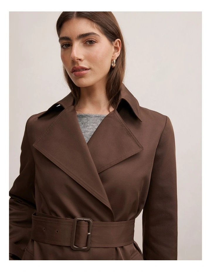 Irene Trench Coat in Brown image 4