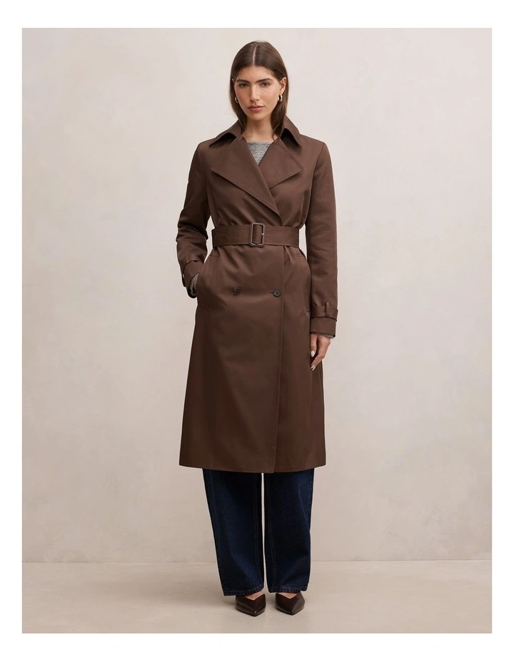 Irene Trench Coat in Brown image 5