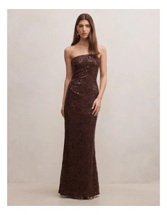 Serenity Bandeau Maxi Dress in Brown