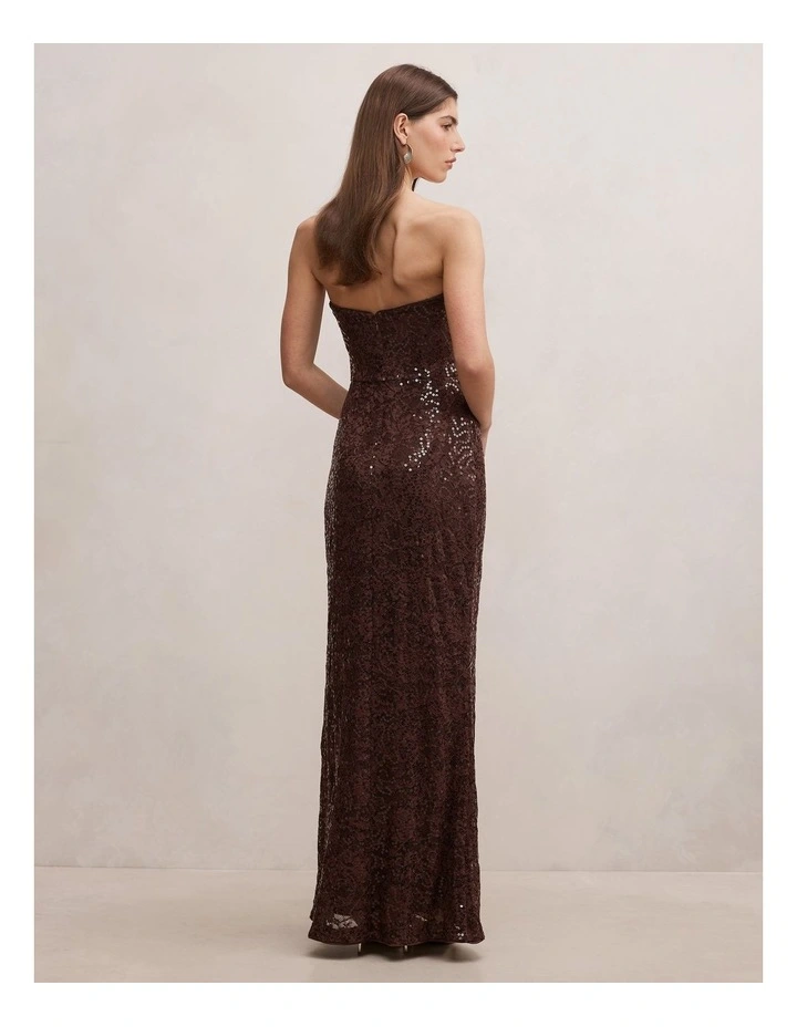 Serenity Bandeau Maxi Dress in Brown image 2