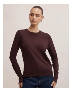 Katie Crew Neck Sweater in Brown