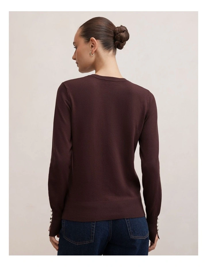 Katie Crew Neck Sweater in Brown image 2