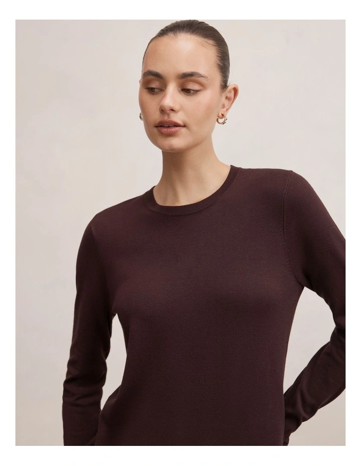 Katie Crew Neck Sweater in Brown image 4