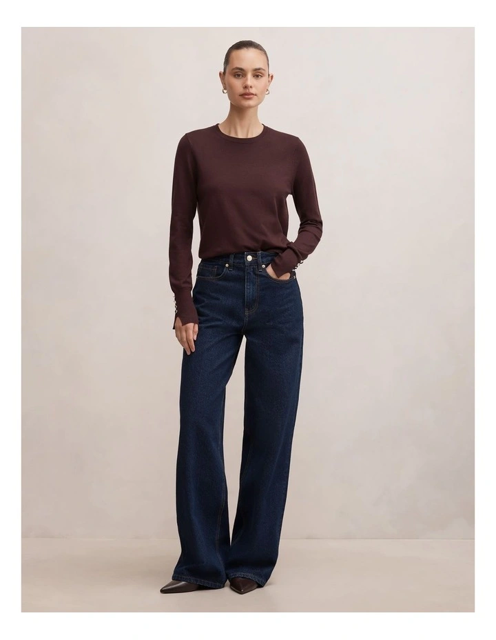 Katie Crew Neck Sweater in Brown image 5
