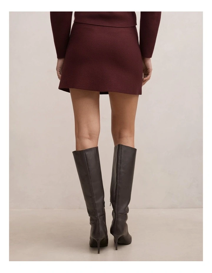 Robyn Knitted Mini Skirt in Red image 2