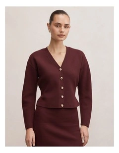Robyn Tie Back Cardigan in Red