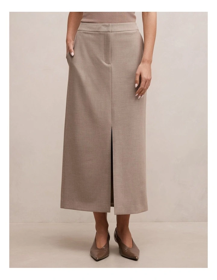 Maya Column Skirt in Beige image 1