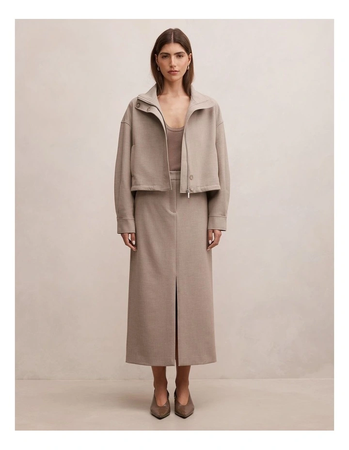 Maya Column Skirt in Beige image 5