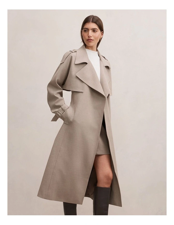 Maya Trench Coat in Beige image 3