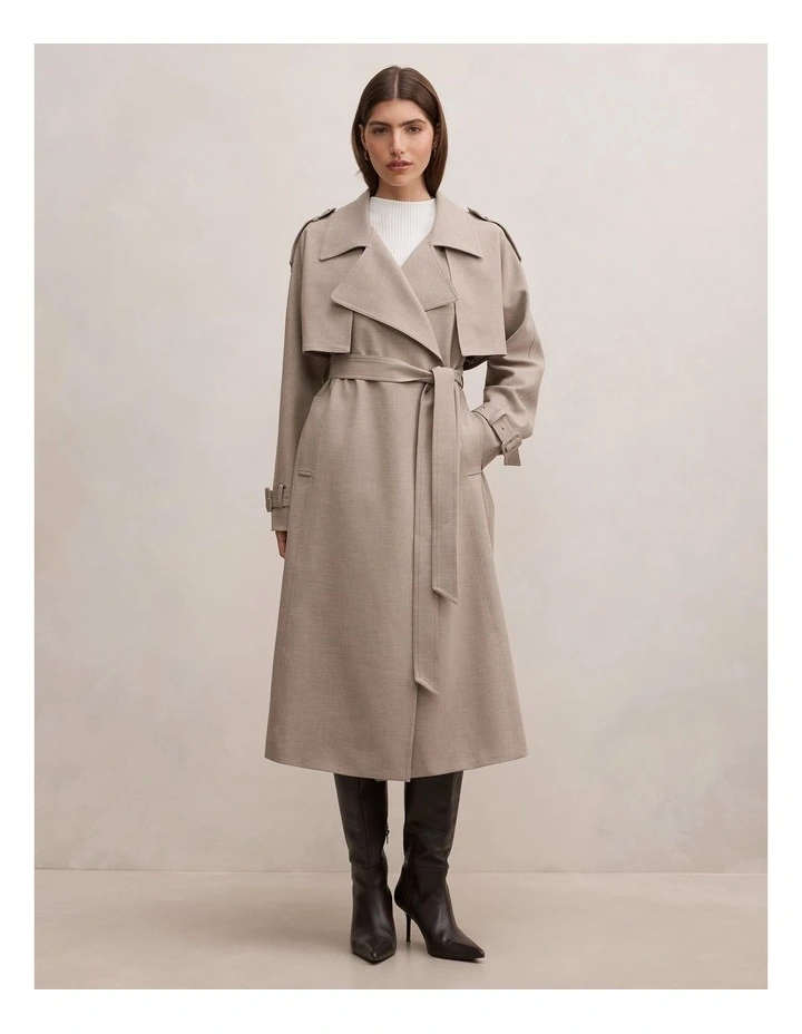 Maya Trench Coat in Beige image 5