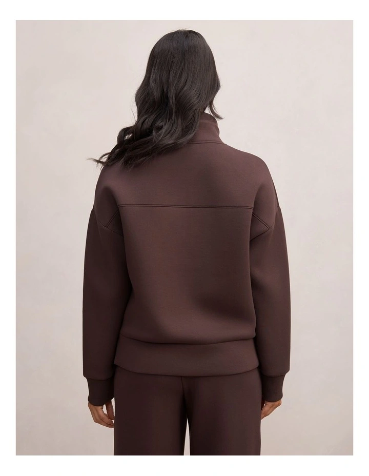 Hailey Ribbed Detail Lounge Jumper in Chocolate image 2