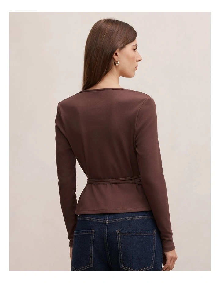 Francesca Ballet Wrap Top in Chocolate image 2