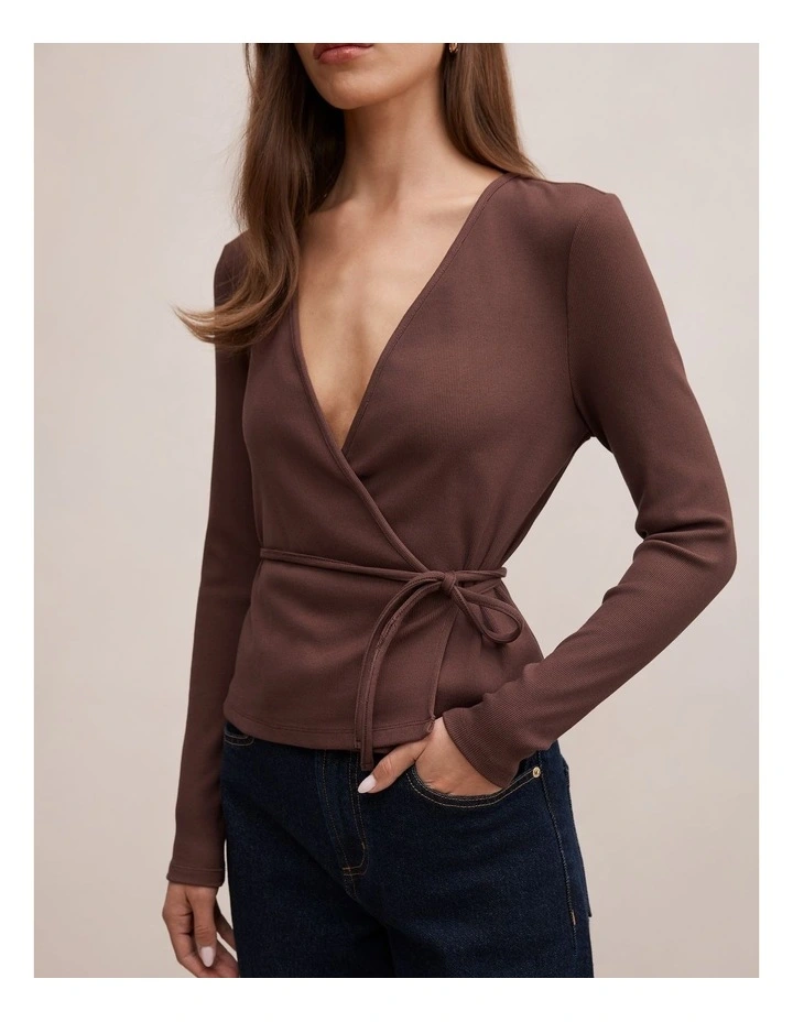 Francesca Ballet Wrap Top in Chocolate image 4