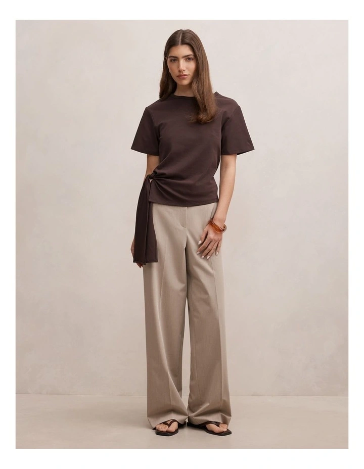 Penelope Tie T-Shirt in Brown image 5