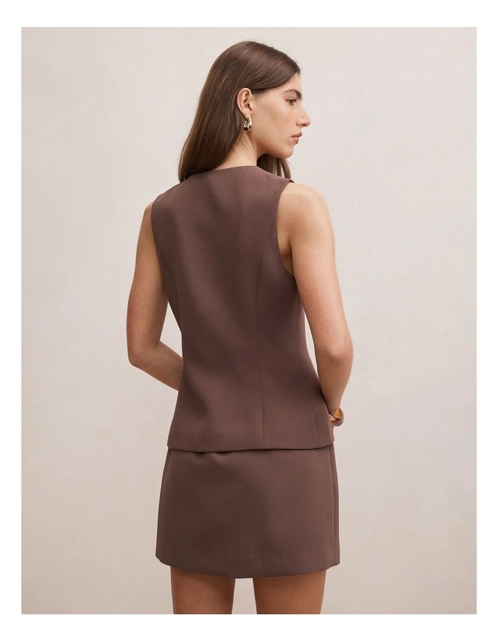Drew Zip Front Top in Chocolate image 2