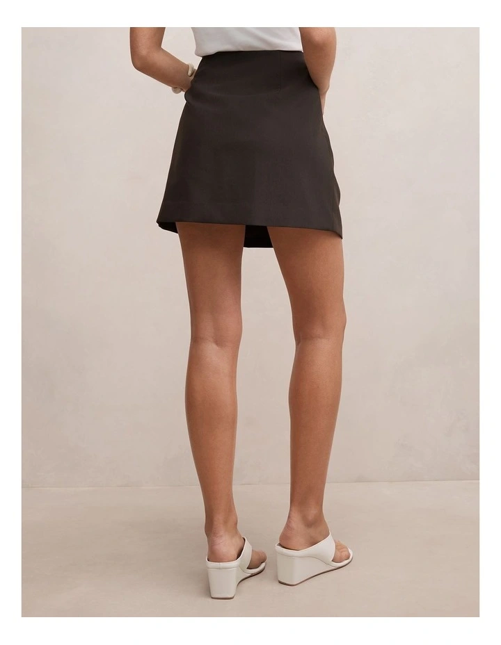 Lexi Drape Mini Skirt in Chocolate image 2