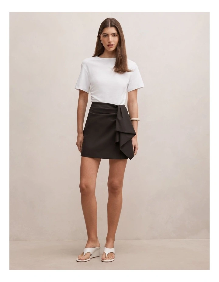 Lexi Drape Mini Skirt in Chocolate image 5