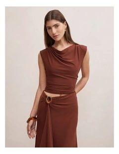Leni Drape Top in Brown
