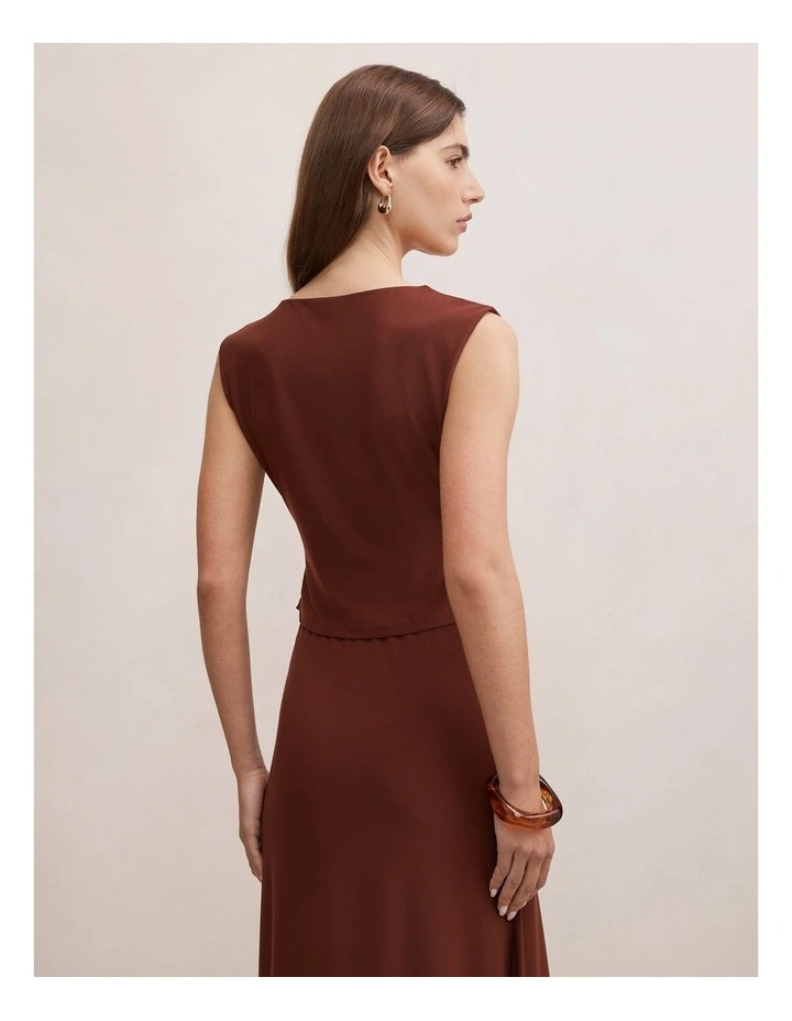 Leni Drape Top in Brown image 2