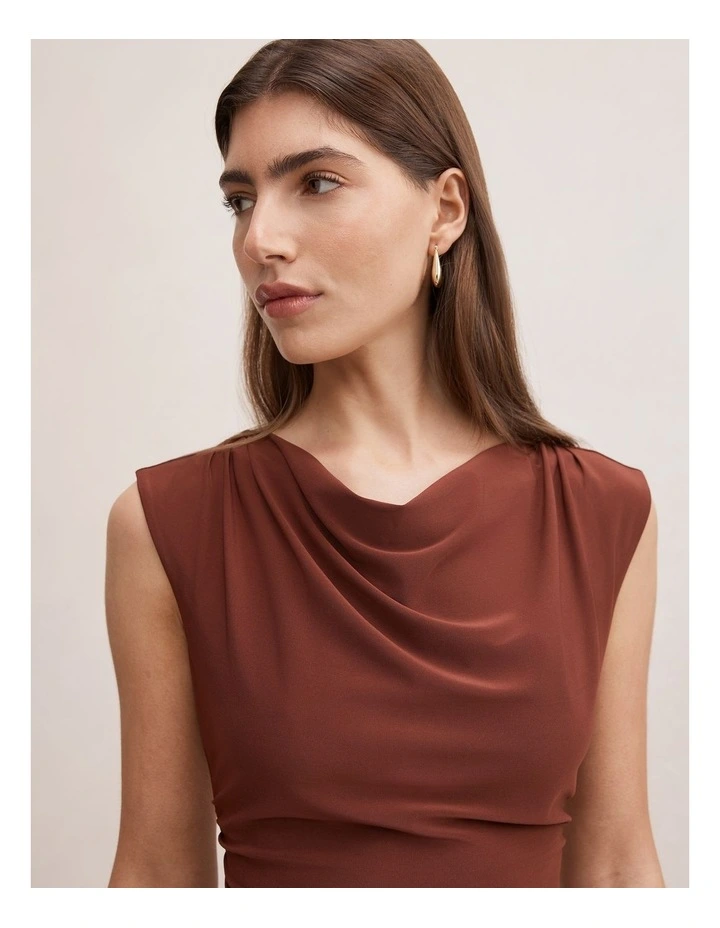 Leni Drape Top in Brown image 4
