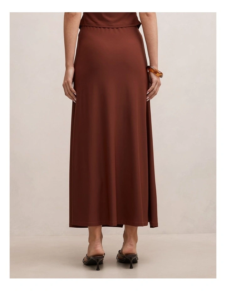 Leni Draped Midi Skirt in Brown image 2