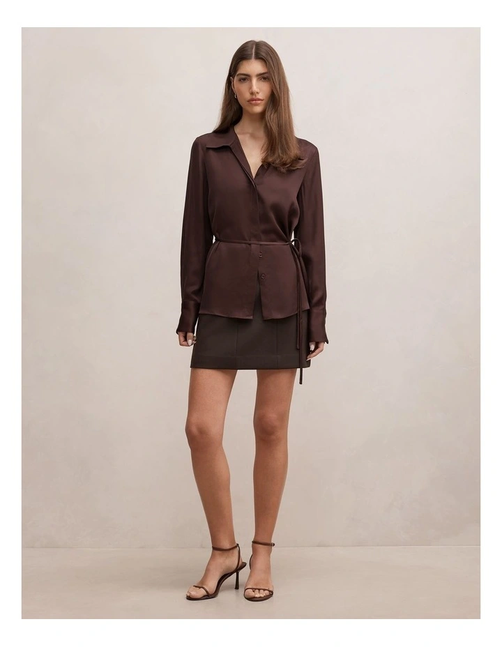 Andie Mini Skirt in Chocolate image 5