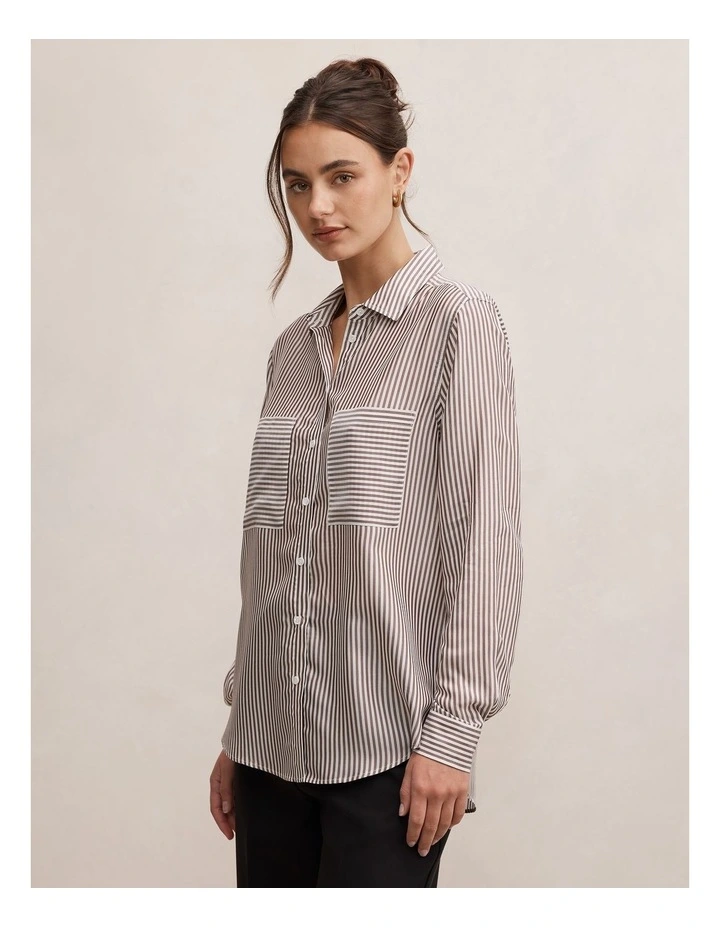 Adara Striped Shirt in White image 3