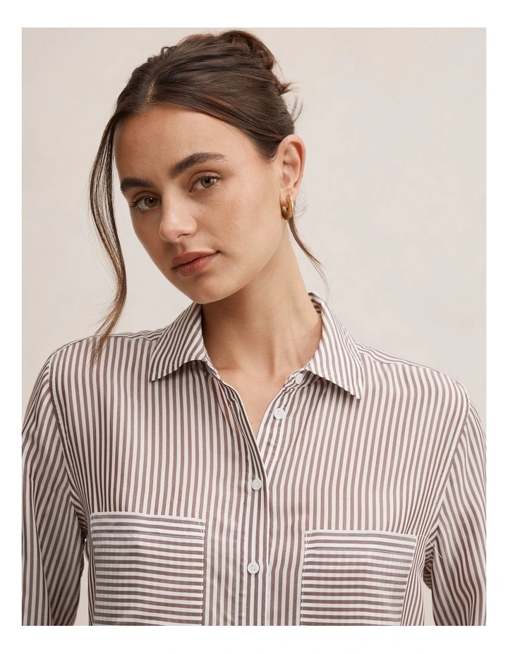 Adara Striped Shirt in White image 4