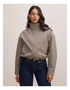 Hazel Funnel Neck Jacket in Brown