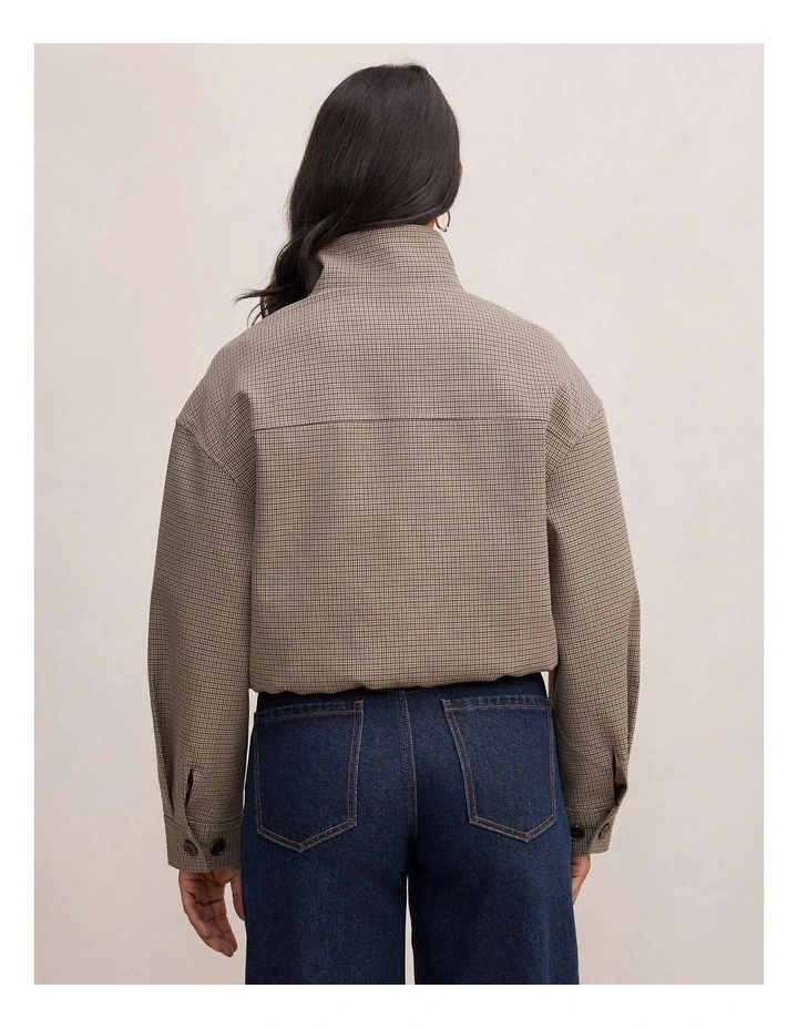 Hazel Funnel Neck Jacket in Brown image 2