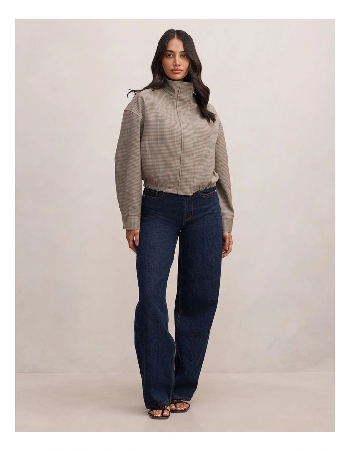 Hazel Funnel Neck Jacket in Brown image 5