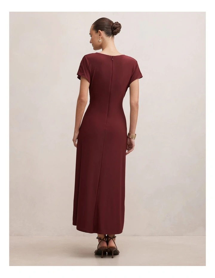 Tahnee Ruched Waist Midi Dress in Purple image 2