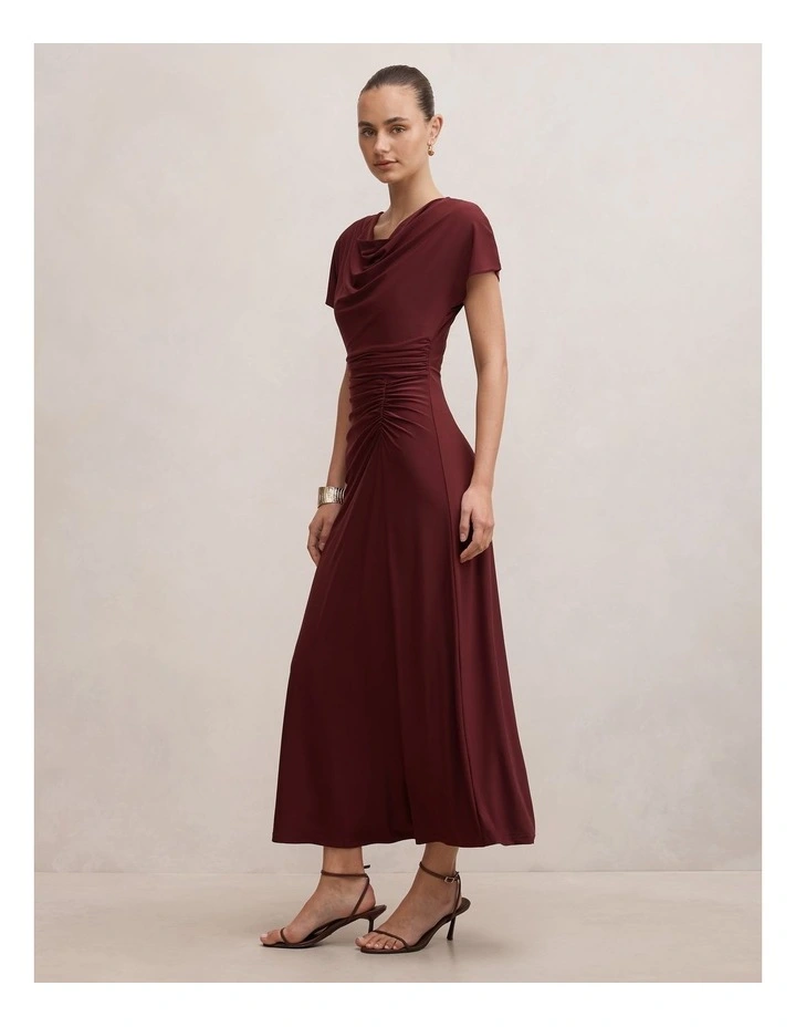 Tahnee Ruched Waist Midi Dress in Purple image 3