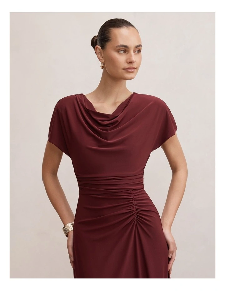 Tahnee Ruched Waist Midi Dress in Purple image 4