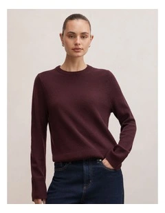 Kiara Merino Blend Sweater in Purple